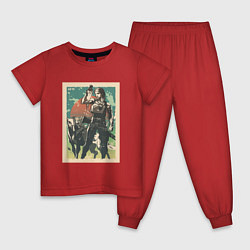 Пижама хлопковая детская Опасная Скай, цвет: красный