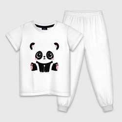 Пижама хлопковая детская Няшная Панда 2022, цвет: белый