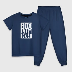 Пижама хлопковая детская Boxing бой, цвет: тёмно-синий