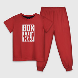 Пижама хлопковая детская Boxing бой, цвет: красный
