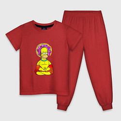 Пижама хлопковая детская Гомер - бог пончиков, цвет: красный