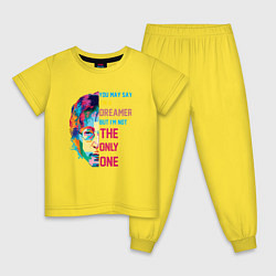 Пижама хлопковая детская Джон Леннон 2022, цвет: желтый