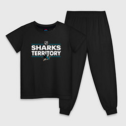 Пижама хлопковая детская SHARKS TERRITORY САН-ХОСЕ ШАРКС, цвет: черный