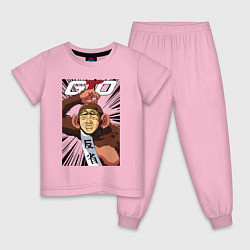 Пижама хлопковая детская Onizuka gorilla, цвет: светло-розовый