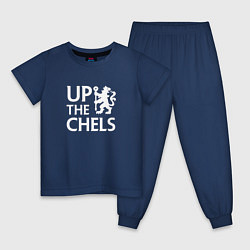 Пижама хлопковая детская UP THE CHELS, Челси, Chelsea, цвет: тёмно-синий