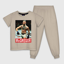 Пижама хлопковая детская Конор МакГрегор McGregor, цвет: миндальный