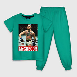 Пижама хлопковая детская Конор МакГрегор McGregor, цвет: зеленый