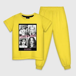 Пижама хлопковая детская Blackpink K-pop, цвет: желтый