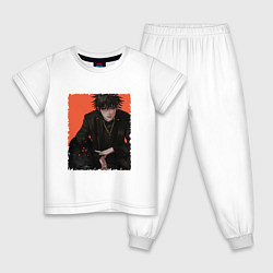 Пижама хлопковая детская Мегуми, цвет: белый