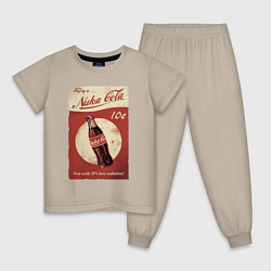 Пижама хлопковая детская Fallout Nuka Cola Poster Pop art, цвет: миндальный