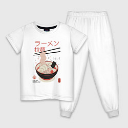 Пижама хлопковая детская Японский стиль рамен, цвет: белый