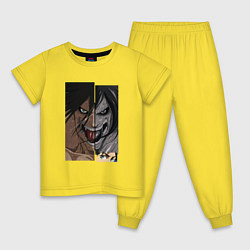 Пижама хлопковая детская Атака титанов Взгляд Эрена, цвет: желтый