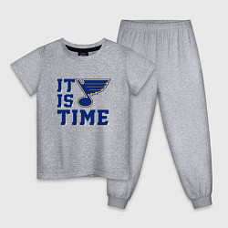 Пижама хлопковая детская It is St Louis Blues time Сент Луис Блюз, цвет: меланж