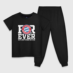 Пижама хлопковая детская Бавария Мюнхен FOREVER NOT JUST WHEN WE WIN, цвет: черный