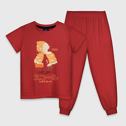 Пижама хлопковая детская Скволл Леонхарт, цвет: красный