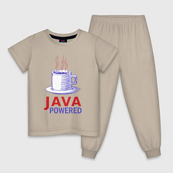 Пижама хлопковая детская JAWA POWERED, цвет: миндальный