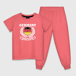 Пижама хлопковая детская Футбол Германия, цвет: коралловый