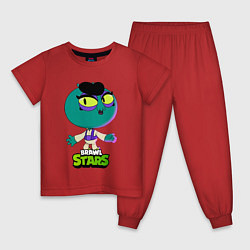 Пижама хлопковая детская Ева Eve Brawl Stars, цвет: красный