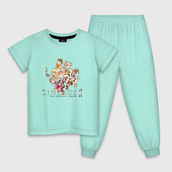 Пижама хлопковая детская Chibi Lineage 2, цвет: мятный