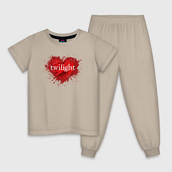 Пижама хлопковая детская Vampire Heart, цвет: миндальный