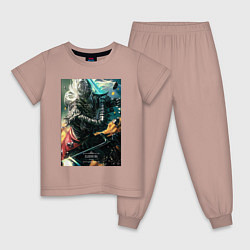 Пижама хлопковая детская Elden Ring Удар рыцаря, цвет: пыльно-розовый