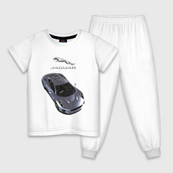 Пижама хлопковая детская Jaguar Motorsport, цвет: белый