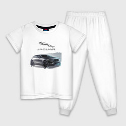 Пижама хлопковая детская Jaguar Off road, цвет: белый