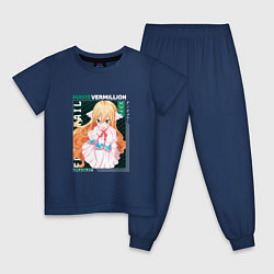 Пижама хлопковая детская Fairy Tail, Мавис Вермиллион, цвет: тёмно-синий