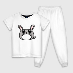 Пижама хлопковая детская Кролик Пушок, цвет: белый
