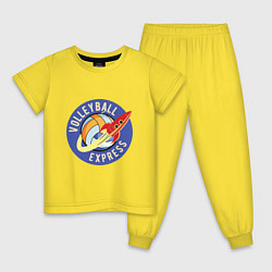 Пижама хлопковая детская Volleyball Express, цвет: желтый