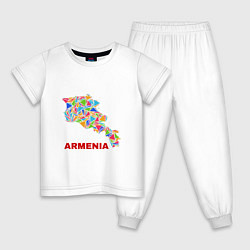 Пижама хлопковая детская Armenian Color, цвет: белый