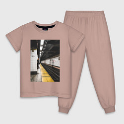Пижама хлопковая детская Метрополитен В Нью-Йорке, цвет: пыльно-розовый
