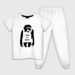Пижама хлопковая детская Оставайся Собой Бэнкси Banksy, цвет: белый