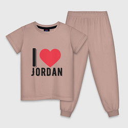 Пижама хлопковая детская I Love Jordan, цвет: пыльно-розовый