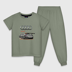 Пижама хлопковая детская Audi Racing team, цвет: авокадо