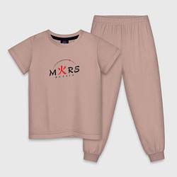 Пижама хлопковая детская Mars russia основной, цвет: пыльно-розовый