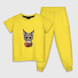 Пижама хлопковая детская Баскетбол - Рысь, цвет: желтый