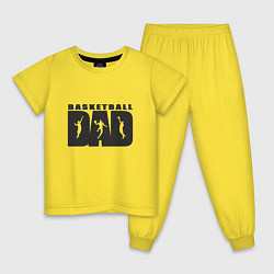 Пижама хлопковая детская Dad Basketball, цвет: желтый