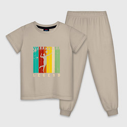 Пижама хлопковая детская Volleyball Color, цвет: миндальный