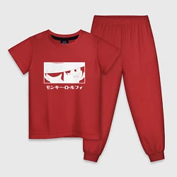 Пижама хлопковая детская Взгляд Луффи, цвет: красный