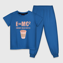 Пижама хлопковая детская EMC2 КОФЕ, цвет: синий