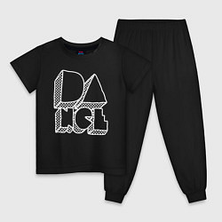 Пижама хлопковая детская DANCE logo, цвет: черный