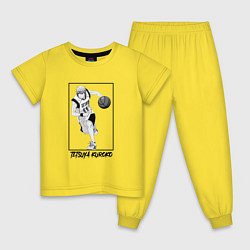 Пижама хлопковая детская Tetsuya Kuroko арт, цвет: желтый