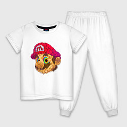 Пижама хлопковая детская Super Mario Sketch Nintendo, цвет: белый