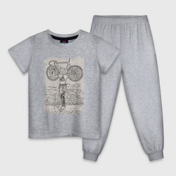 Пижама хлопковая детская Bike punk fox, цвет: меланж