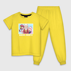 Пижама хлопковая детская Юи Канадэ и Юри Ангельские ритмы, цвет: желтый