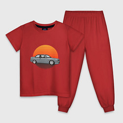 Пижама хлопковая детская BMW Sun, цвет: красный