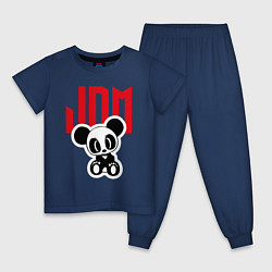 Пижама хлопковая детская JDM Panda Japan, цвет: тёмно-синий