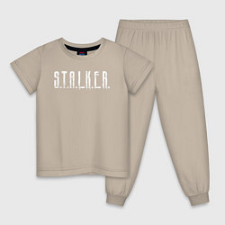 Пижама хлопковая детская S T A L K E R - Logo, цвет: миндальный