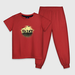 Пижама хлопковая детская Zombie killerz, цвет: красный